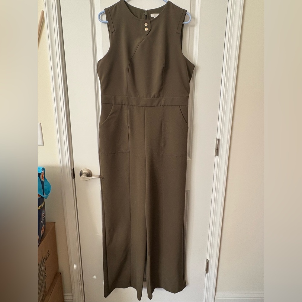 New York & Company Olive Green Jumpsuit